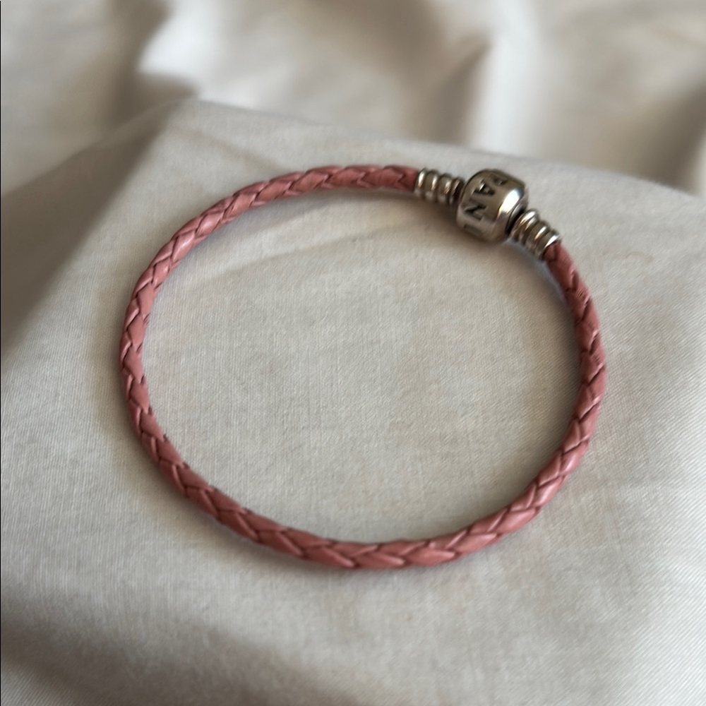 Pink Leather Pandora Bracelet